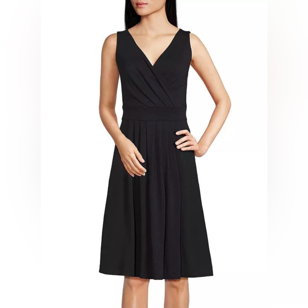 Lands' End Black Fit and Flare Dress